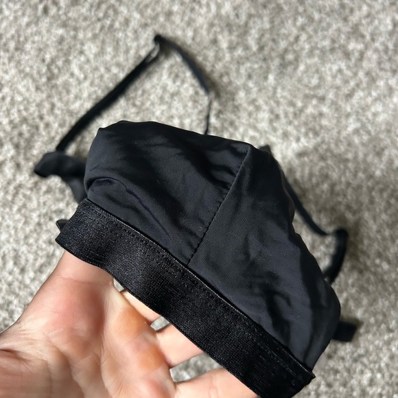 Black triangle silk stretch band bralette - Picture 2 of 4